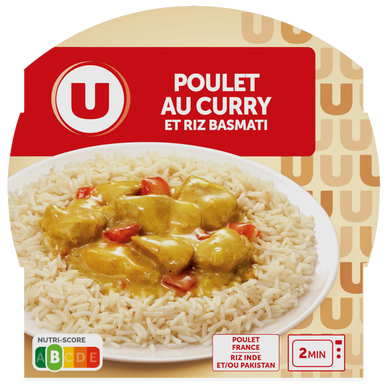 Plat cuisiné Emincé de poulet au curry et riz barquette 300g