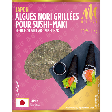 Algues grillées pour suhi nori MEI ASIA 28g