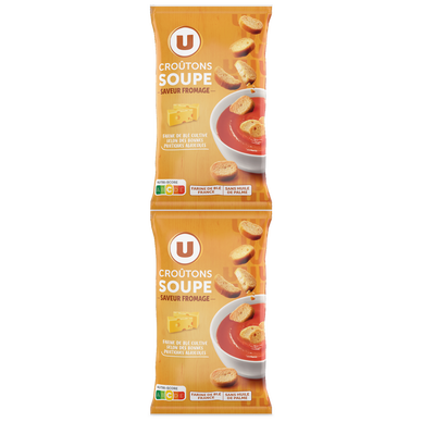 Croûtons ronds frits pour soupe saveur fromage  2x90g  -  180g