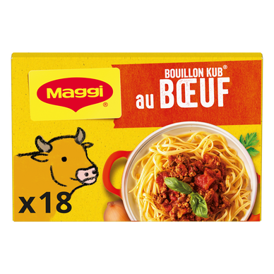 Bouillon cube boeuf MAGGI, boite de 18 cubes, 180g