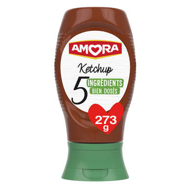 Ketchup 5 Ingrédients AMORA - flacon Souple 273g