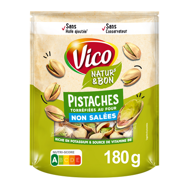 Natur'& bon pistaches grillées non salées VICO 180g
