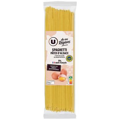 Pâtes Spaghetti aux oeufs IGP d'Alsace , sachet de 250g
