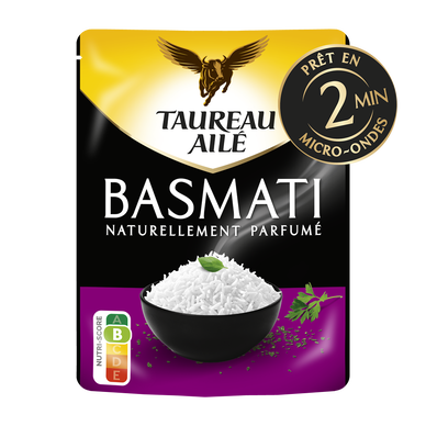 Riz Basmati nature micro ondables 2 minutes TAUREAU AILE doypack 220g