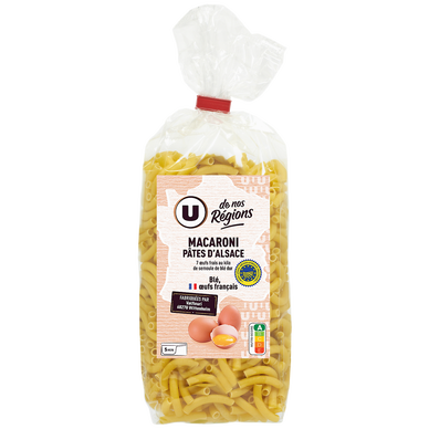 Pâtes macaroni IGP d'Alsace aux oeufs - Sachet 250g