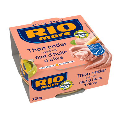 Thon entier MSC avec un filet d'huile d'olive RIO MARE 120g