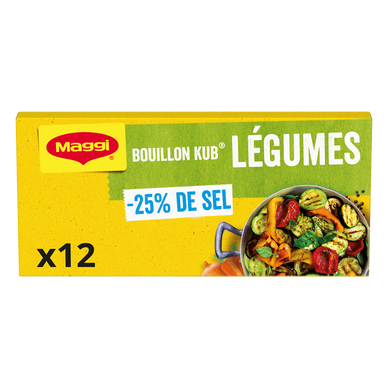 Bouillon cube légumes -25% de sel, 120g