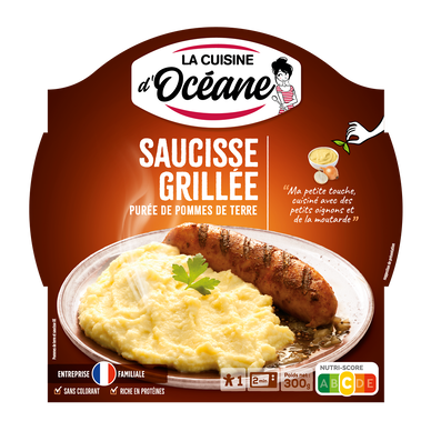 Saucisse grillée et purée de pomme de terre LA CUISINE D'OCEANE, 300g