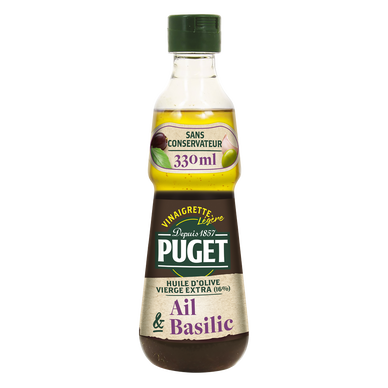 Vinaigrette légère biphasée vinaigre de xérès ail basilic, PUGET, 33cl