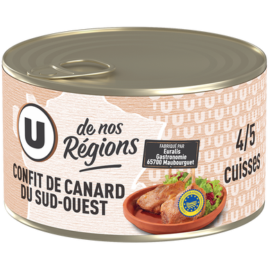 Confit canard 4/5 cuisses tambourin Boîte de 1,35kg