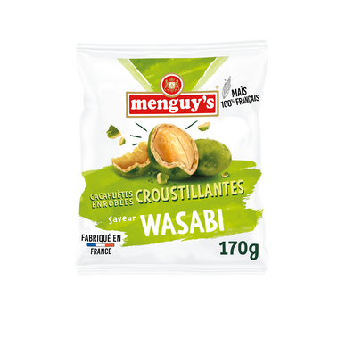 Cacahuètes enrobées croustillantes wasabi MENGUY'S, 170g