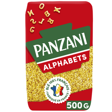Pâtes pour potage ALPHABET blé Français PANZANI - 500g