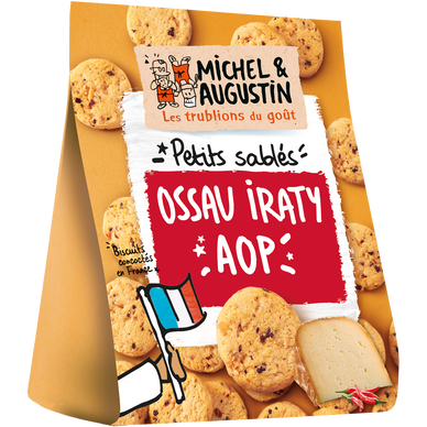 Sablés apéritif Ossau Iraty AOP,tomate, piment MICHEL & AUGUSTIN 100g