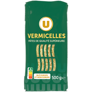 Pâtes Vermicelle qualité supérieure, sachet de 500g