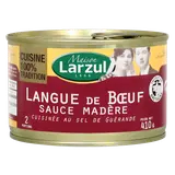 Langue de boeuf sauce madère MAISON LARZUL, boîte de 410g