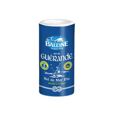 Sel blanc fin de Guérande "LA BALEINE", boîte verseuse, 250g