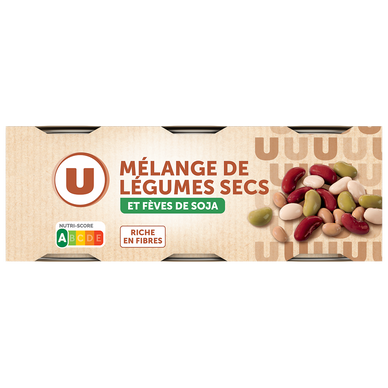 Mélange de légumes fèves de soja - 3 boîtes de 125g