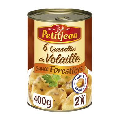 Quenelle volaille sauce champignon PETIT JEAN, boîte de 400g