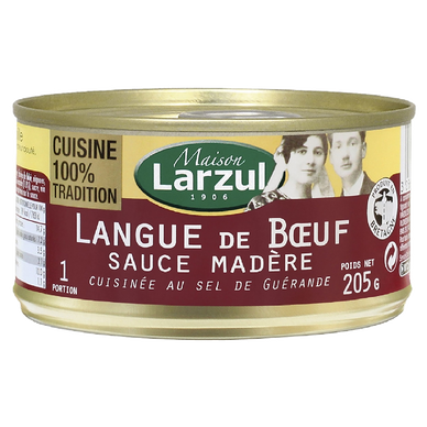 Langue de boeuf sauce madère LARZUL, Boîte de 205g