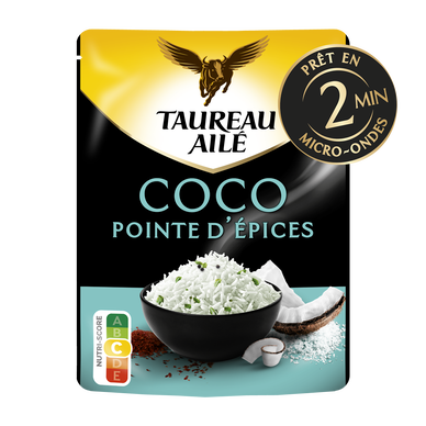 Riz Basmati coco épices micro ondables 2 minutes TAUREAU AILE 220g