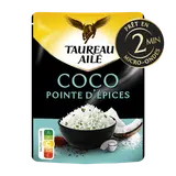 Riz Basmati coco épices micro ondables 2 minutes TAUREAU AILE 220g