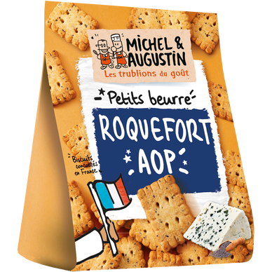 Petits beurres apéritif roquefort et graines de pavot bleu MICHEL AUGUSTIN, 100g