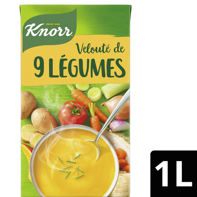 Soupe Velouté de 9 légumes KNORR & LA POTAGERE, Brique 1L