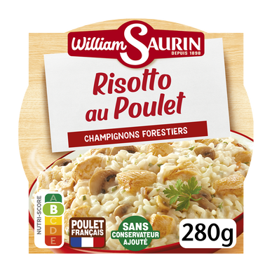 Risotto poulet champignons forestiers WILLIAM SAURIN barquette 280g