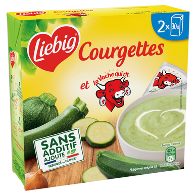 Soupe courgettes au fromage la vache qui rit LIEBIG, 2 briques de 30cl