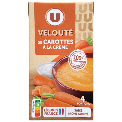 Soupe Velouté de carottes à la crème brique de 1 litre