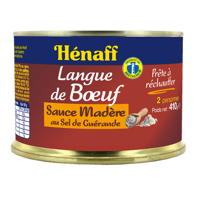 Langue de boeuf sauce Madère HENAFF, Boîte de 410g