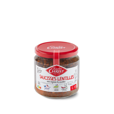 Saucisses lentilles CHARLES CHRIST 44,6cl 410g
