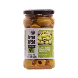 Olives vertes dénoyautées Sélection TERRA CRETA, pot en verre de 145g