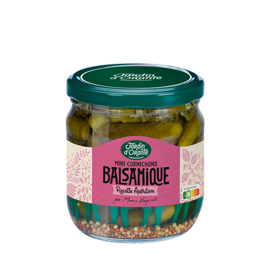 Cornichons balsamique LE JARDIN D'ORANTE, bocal de 37cl, 185g