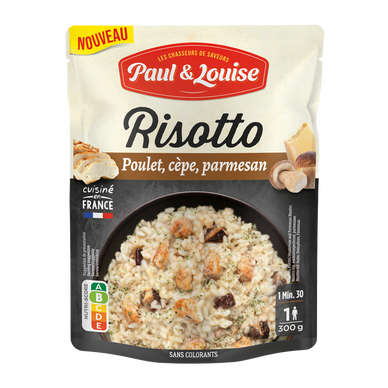 Plat cuisiné Risotto Poulet Cèpe Parmesan PAUL & LOUISE, sachet 300g