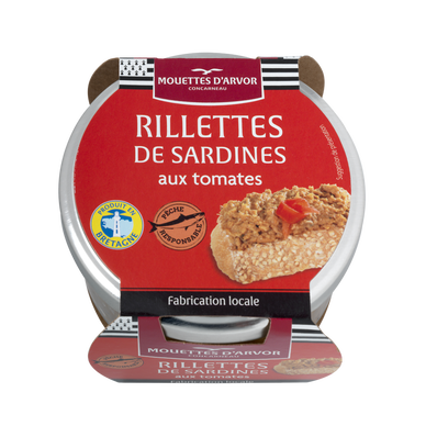 Rillettes de sardines à la tomate LES MOUETTES D'ARVOR, 125g
