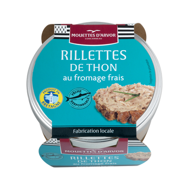 Rillettes thon fromage frais LES MOUETTES D'ARVOR, boîte de 125g
