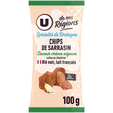 Chips de sarrasin saveur crème oignon U DE NOS REGIONS 100g