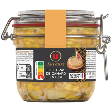 Foie gras de canard entier,  bocal de 180g