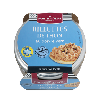 Rillettes de thon au poivre vert, LES MOUETTES D'ARVOR, 125g