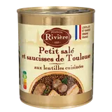 Plat cuisiné Petit salé aux lentilles cuisininées RIVIERE boite 4/4 840g