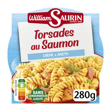 Torsades au saumon créme aneth WILLIAM SAURIN barquette 280g