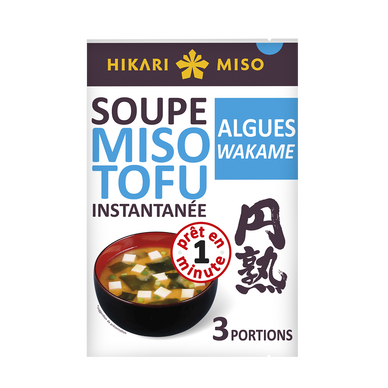 Soupe instantanée miso tofu algues wakame HIKARI MISO, 58g