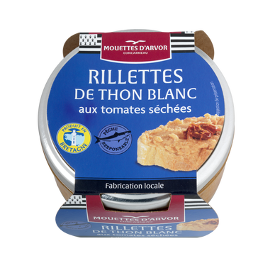 Rillettes thon blanc aux tomates séchée LES MOUETTE D'ARVOR, 125g