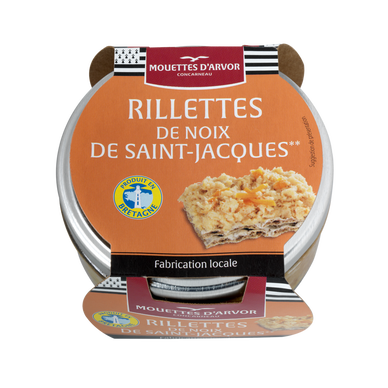Rillettes de noix de saint jacques LES MOUETTES D'ARVOR, boîte de 125g