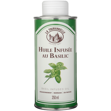 Huile infusée au basilic LA TOURANGELLE, Bouteille 250mL