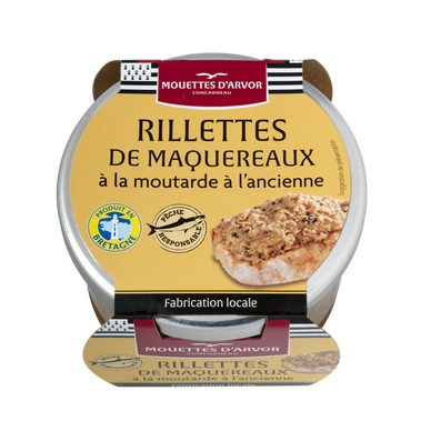 Rillettes maquereaux à la moutarde LES MOUETTES D'ARVOR, 125g