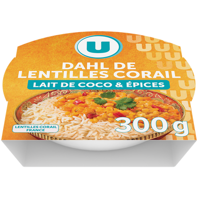 Dahl de lentilles corail et riz U 300g