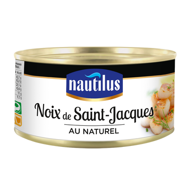 Noix de Saint Jacques au naturel NAUTILUS, boîte de 111g