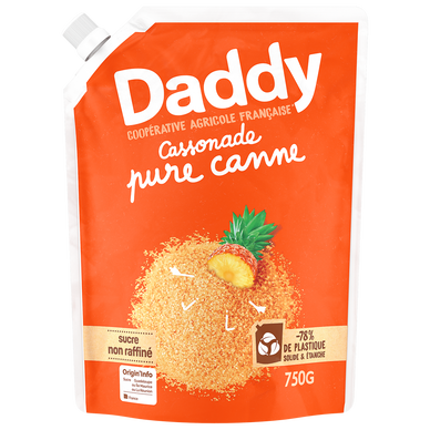 Sucre cassonade pure canne DADDY profil pack kraft 750g